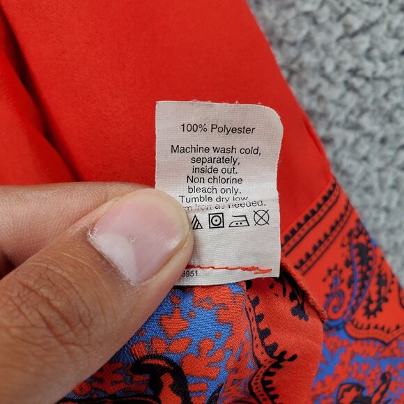 J. Crew Paisley Dervish Tunic Red Blouse Small - Picture 7 of 9